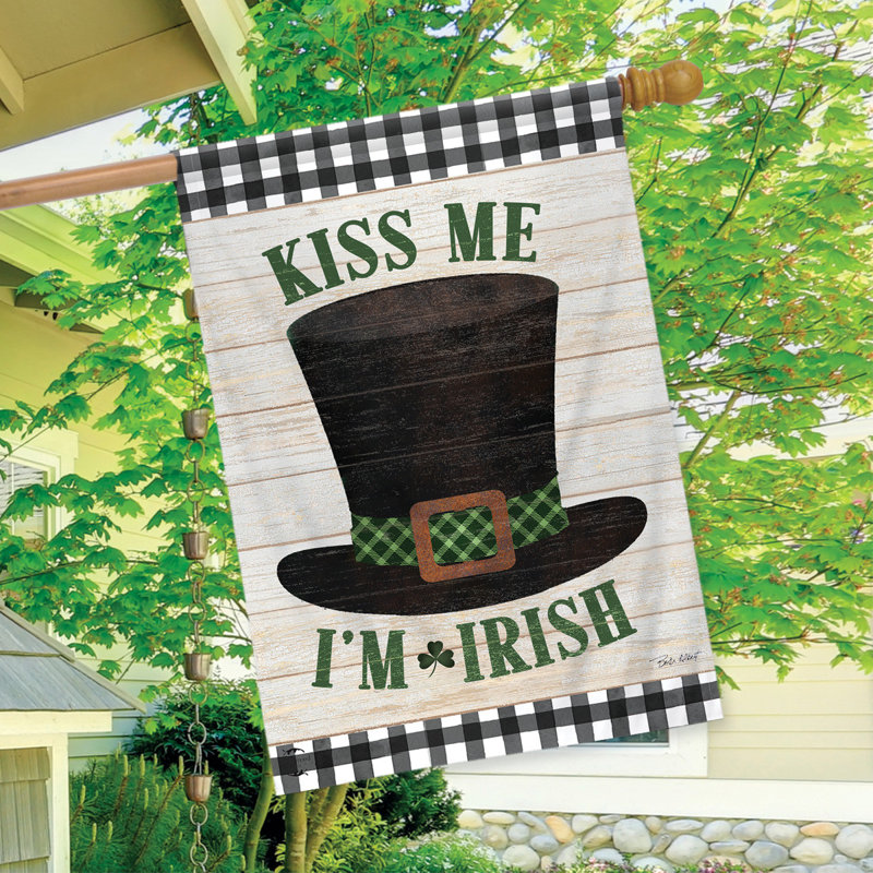 Embrasse-moi, je suis un drapeau irlandais,  Vert / noir / blanc