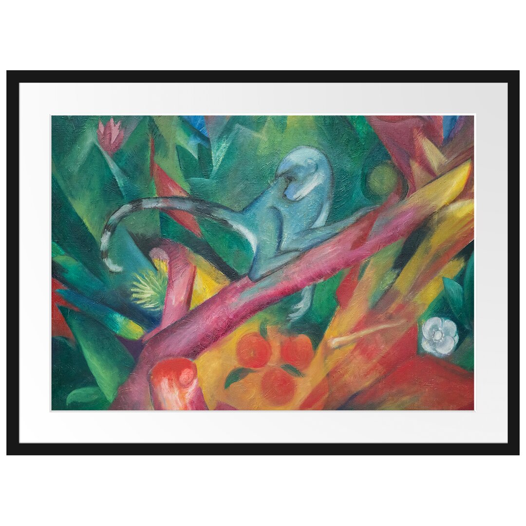 Gerahmtes Poster Der kleine Affe von Franz Marc