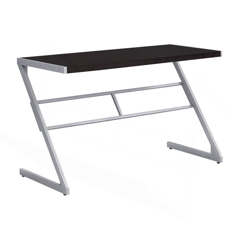 Computer Desk, Home Office, Laptop, 48"L, Work, Laminate,  Metal, Contemporary, Gray, Espresso