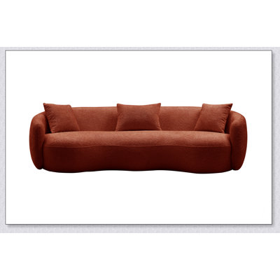 93.6Inch Mid Century Modern Curved Living Room Sofa,  Boucle Fabric Couch For Bedroom