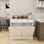 Stylish Dual-drawer White Mdf Trash Cabinet For Versatile Home Use