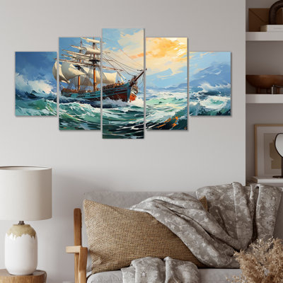The Pirate Boat Odyssey S Voyage IV - Classics Multipanel Wall Art For Living Room