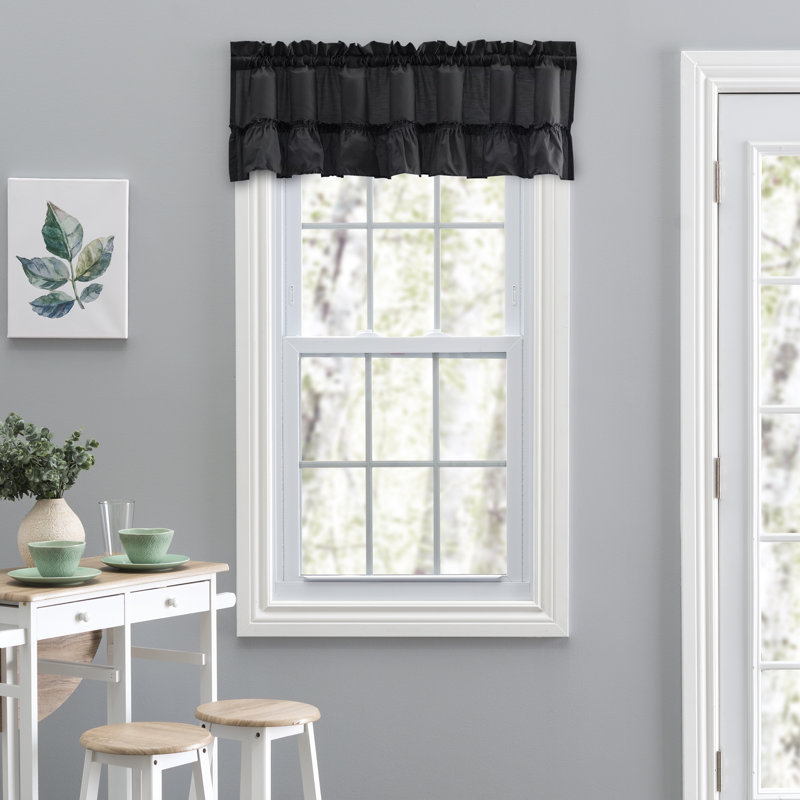 Ellis Ruffled Window Valance, Black