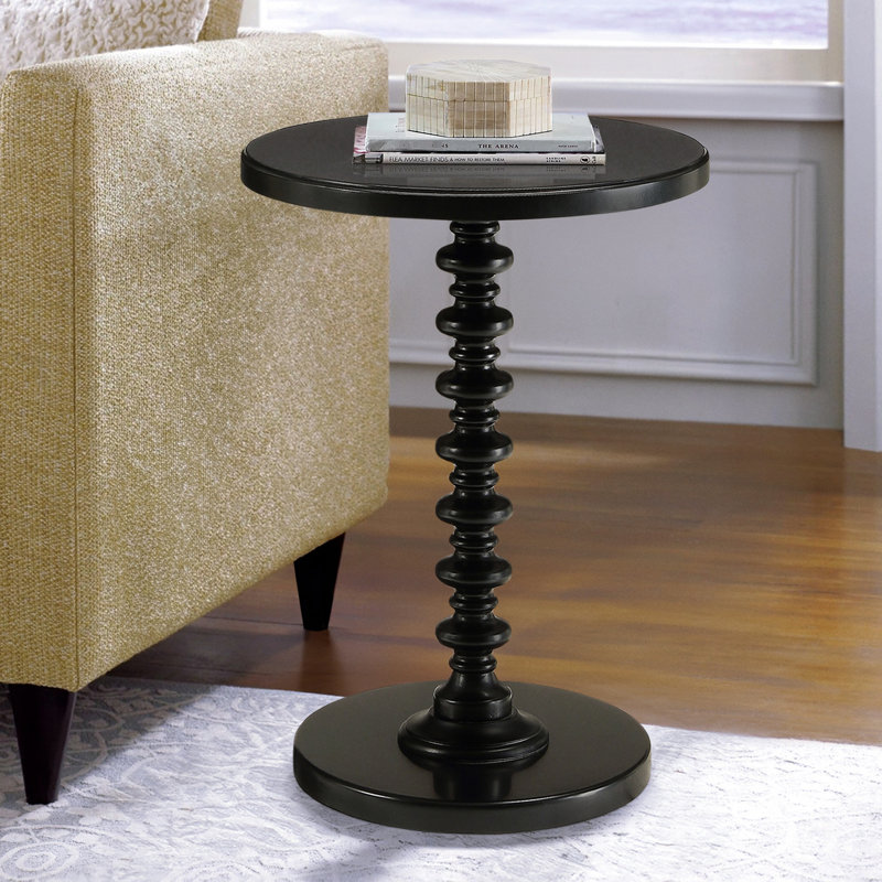 Table ronde noire pour la salle à manger - Chambre en bois de construction polyvalente et élégante