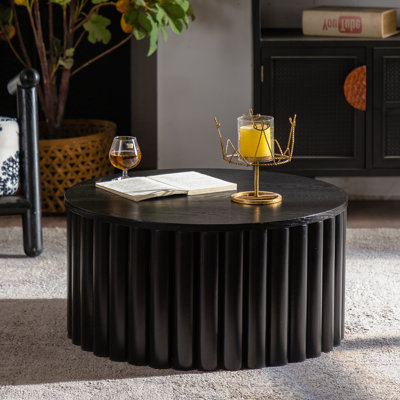 Table basse à plateau relevable en bois avec rangement, piédestal rond pour le salon, assemblage facile (table à thé) | Idée de cadeau
