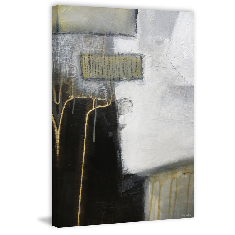 Golden Veins 1 Piece Wrapped Canvas Painting, 30cm H x 20cm W x 3.81cm D