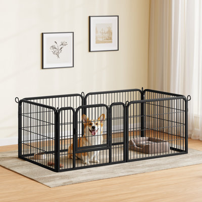 Enclos pour animaux 6 portes en métal avec portes