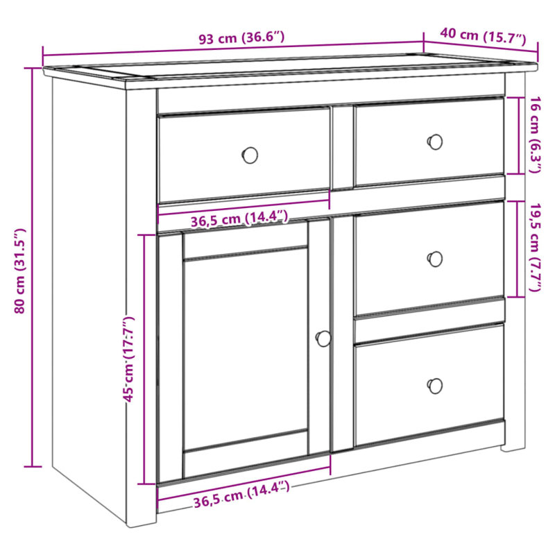Assane 93cm Sideboard