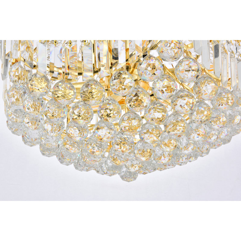 Eustacio - Light Unique / Statement Empire Chandelier with Crystal Accents, Gold, Royal Cut, 32" H x 24" W x 24" D