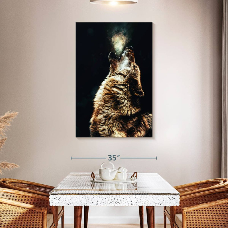 Brampt Dark Howling Wolf, 24" H x 16" W