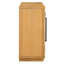 Buffet arqué à 4 portes avec façade en verre, hauteurs de tablettes réglables, poignées en métal naturel, design rétro et poignées en métal, trous de câbles, serrure silencieuse pour rangement de meubles de cuisine avec portes en verre,