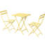 Ensemble de 3 bistro de patio pliable jaune - table carrée en métal et chaises, pour chaises de piscine et d'extérieur