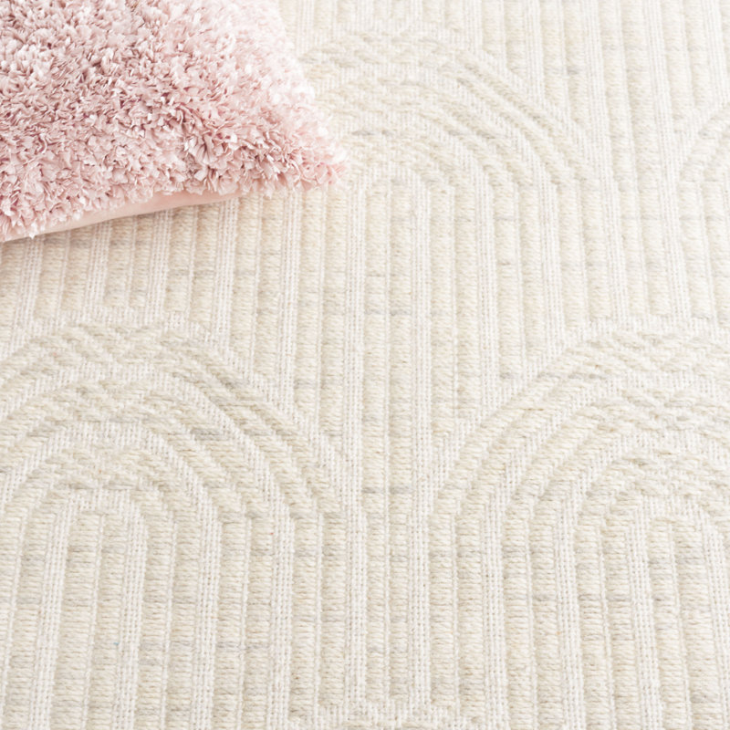 Kreyton Hand Woven Wool Striped Rug, Rectangle 5' x 8'