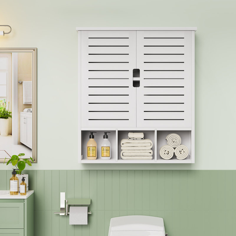 Armoire de salle de bain Cleonte, Blanc