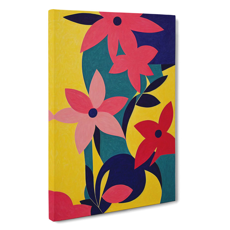 Abstract Flowers Art No.4 - Wrapped Canvas Print, 50cm H x 35cm W x 3cm D