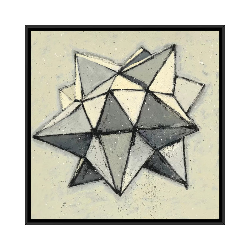 « wabi sabi i », reproduction d’art sur toile tendue, H 18 po x l 18 po x P 1,5 po, Toile avec cadre noir, Pas de tapis