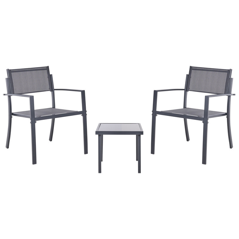 Bistro Set Castone Metal Grey, Dark Grey