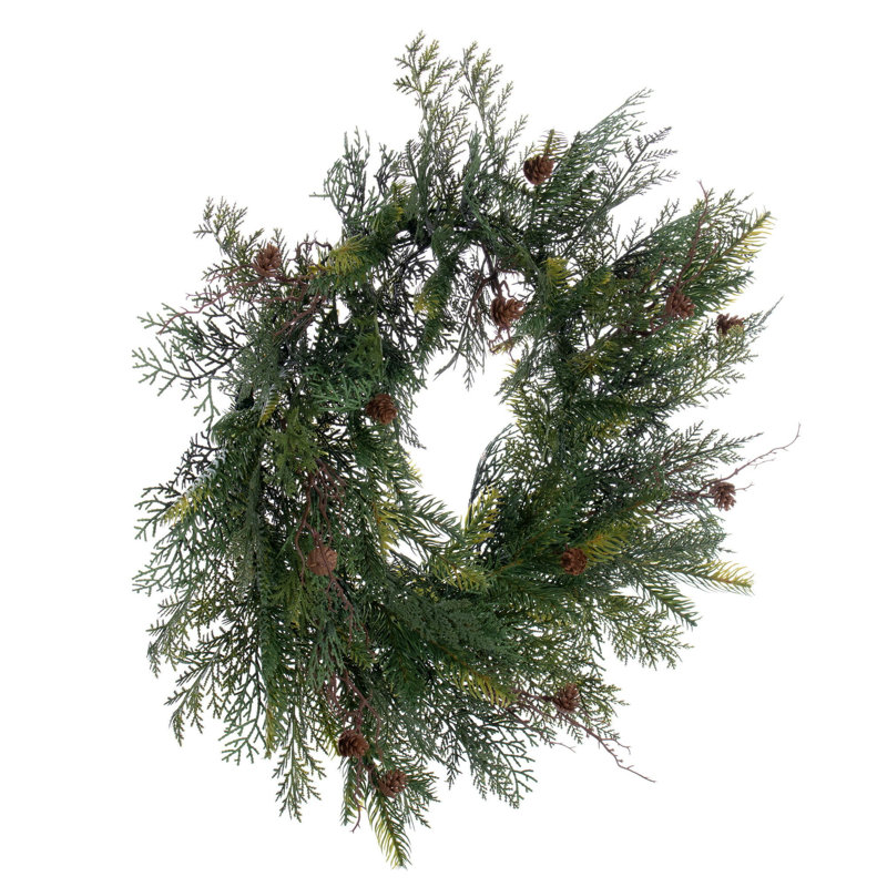26" Mixed Cedar Pine Wreath 137T