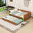 Full XL Upholstered Daybed with LED Light and Trundle-1090008169