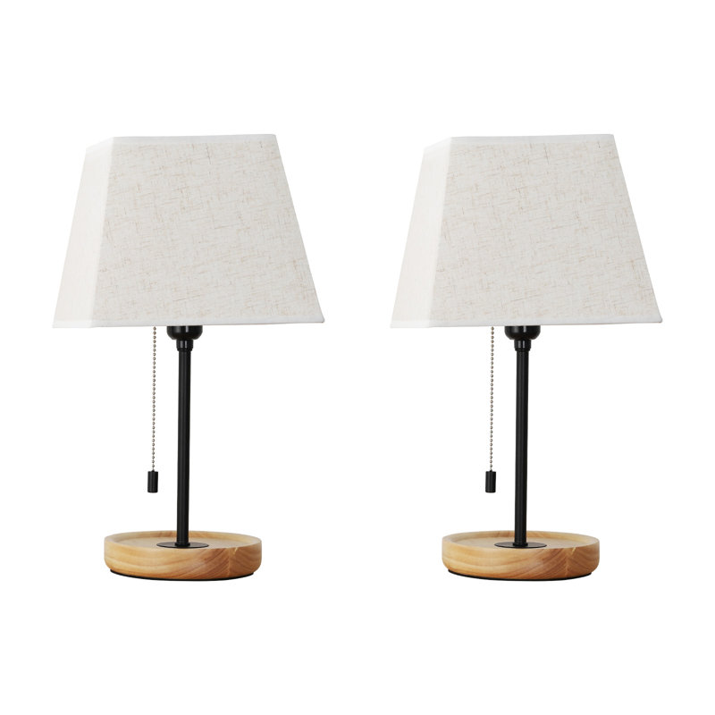 Ensemble de 2 lampes de table modernes avec interrupteur à chaîne pour bureau