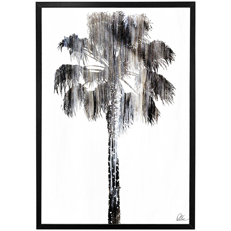 Tall Palm - Single Picture Frame Print, Black, 76cm H x 51cm W x 4cm D