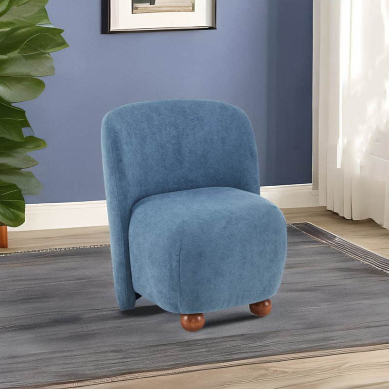 Fauteuil d'appoint à dossier bas, Polyester bleu