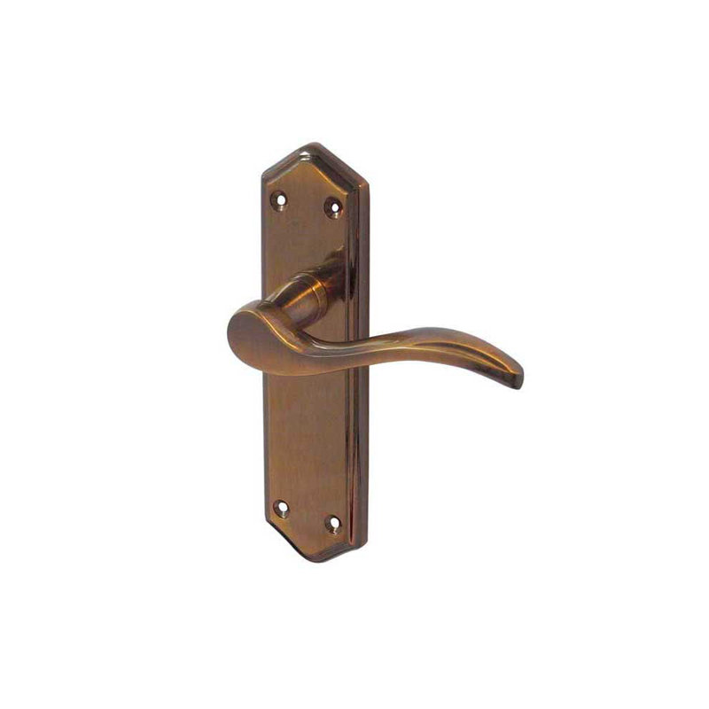 Paris Jefferson Door Handle, Antique Brass