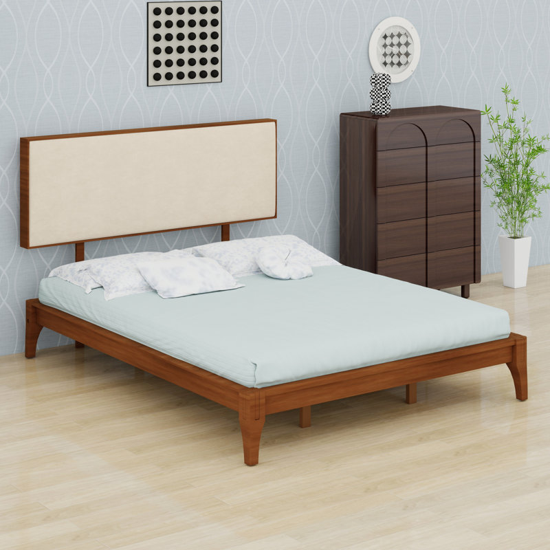 Platform Bed with Upholstered Headboard