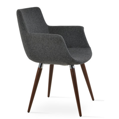 Chaise avec accoudoirs en laine Bottega Ana