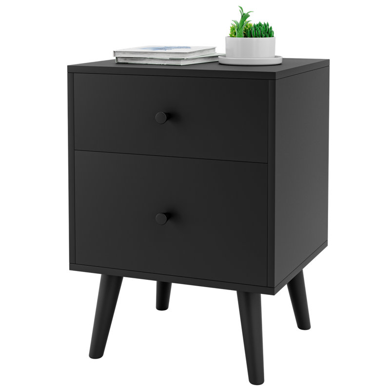 Woodacre 45cm W Bedside Table, Black