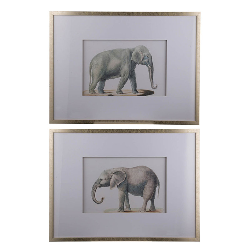 Faux éléphants 23,6 po x 31,5 po, ensemble de 2