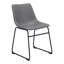  Ensemble de deux chaises d'appoint de salle à manger rembourrées en velours gris anthracite et noir Monroe