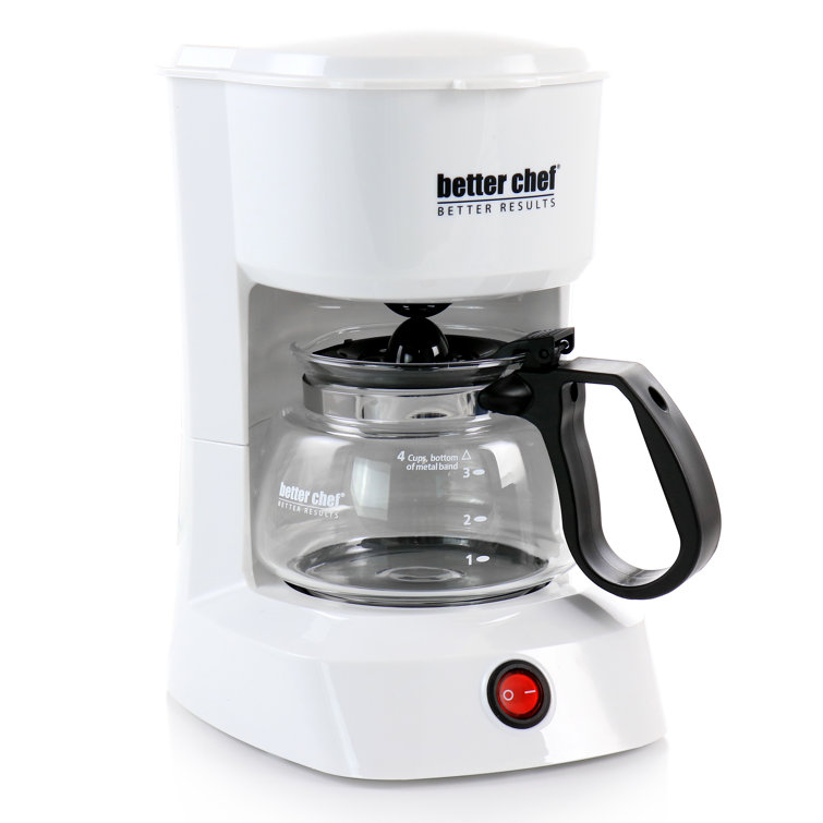 Better Chef 4 Cup Compact Coffee Maker In Black With Removable Filter Basket