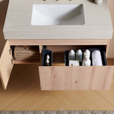 Plywood and Solid Wood Single Bathroom Vanity