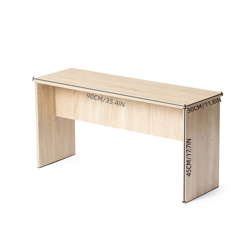 Banc de cuisine moderne en bois, ensemble de 2 bancs de cuisine rectangulaires (chêne), H 17,7 po x l 35,4 po x P 11,8 po