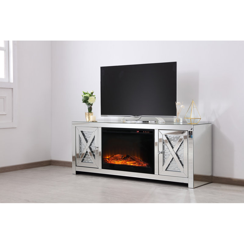 Beckie Unfinished TV Stand for TVs up to 65" with Fireplace Included