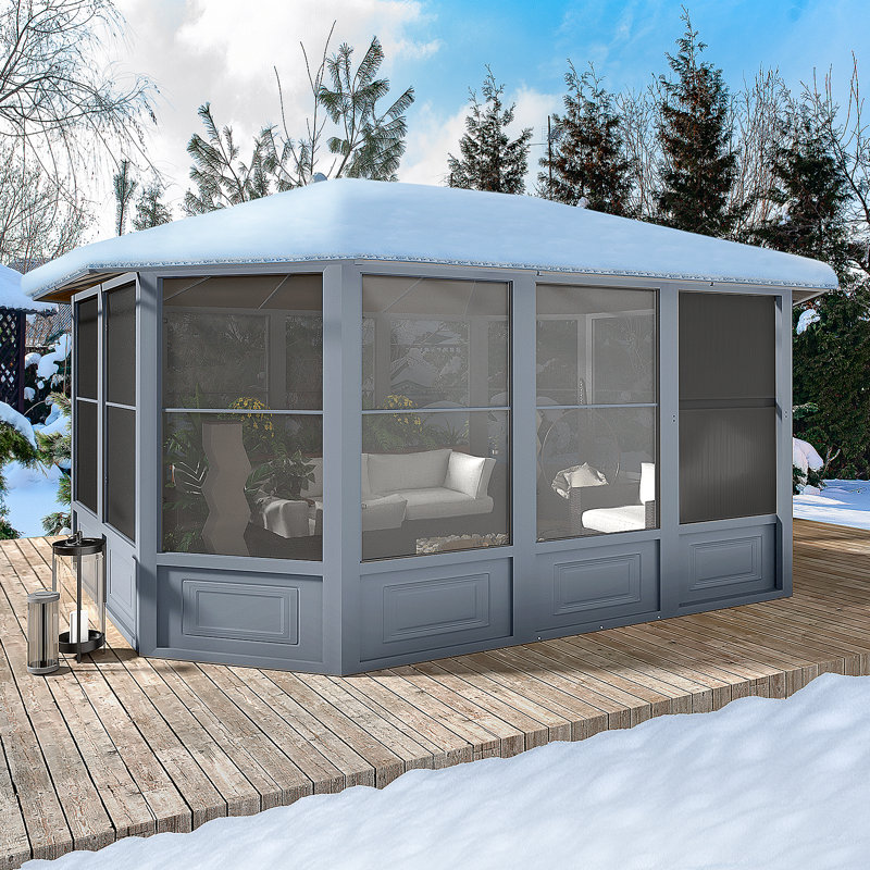 Serre L 15 pi. D Pavillon de jardin en aluminium, véranda