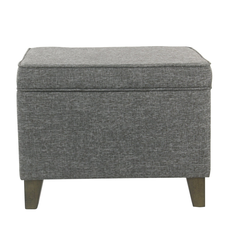 Murwah Storage Ottoman, Heathered Tweed Slate Gray Acrylic