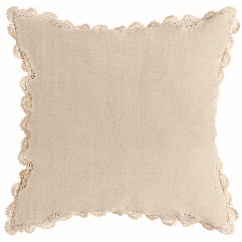 Housse de coussin en coton Ribbon Crochet