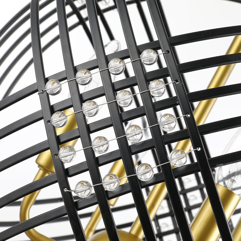 Luminaire suspendu sphère 4 lumières avec accents de cristal rappaport