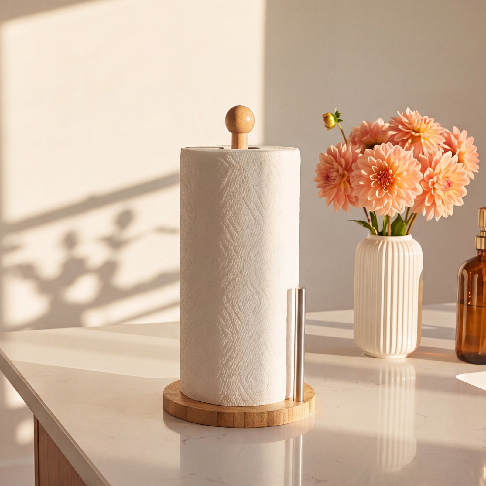 Bamboo Freestanding Paper Towel Holder