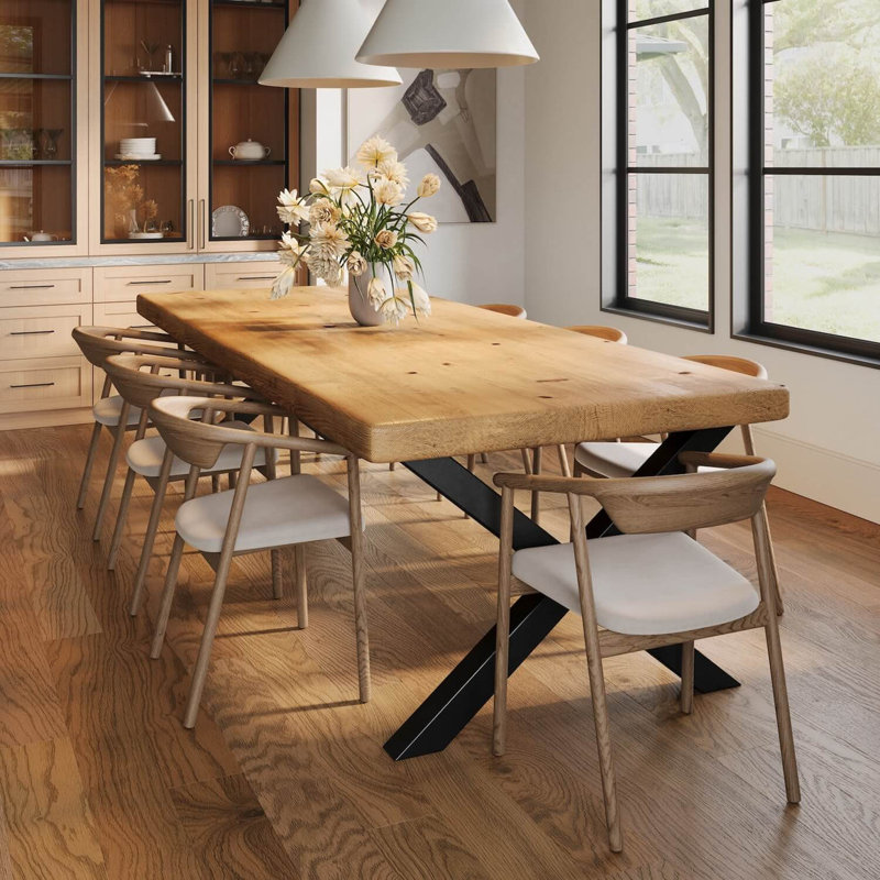 Chunky Rustic Dining Table Chunky X Legs, 78cm H x 120cm W x 120cm D
