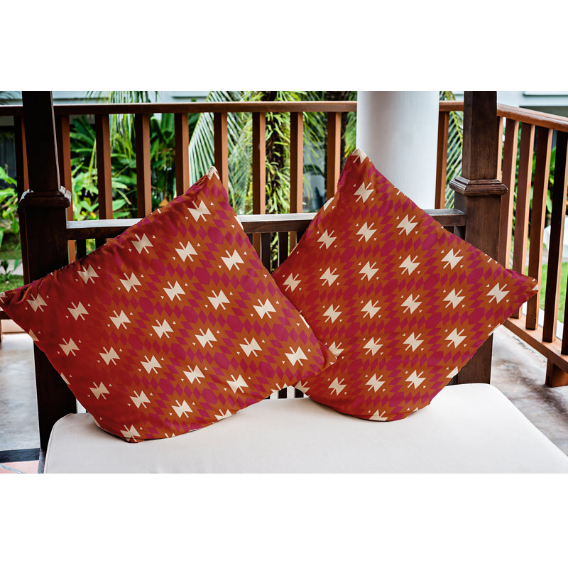 Coussin décoratif intérieur / extérieur Geo Craze, 18 po x 18 po, Poussière d'orange