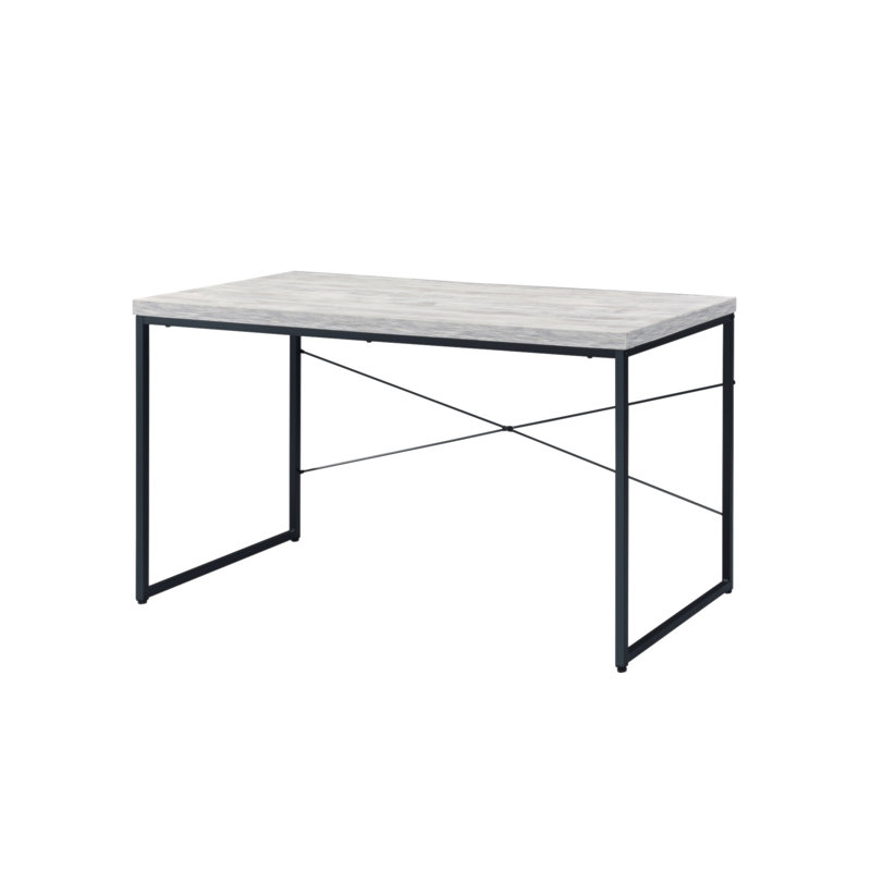 Bob Antique White & Black Finish Writing Desk, Antique White/Black