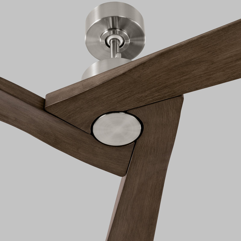 Gerda 52'' Ceiling Fan, Light Gray/Weathered Oak, Brushed Steel