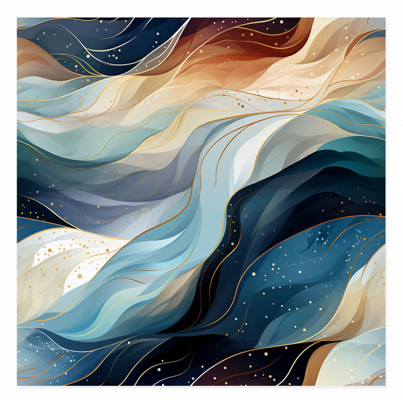 «Abstract Flow Elegance III», reproduction d'art moderne sans cadre, H 16 po x l 16 po