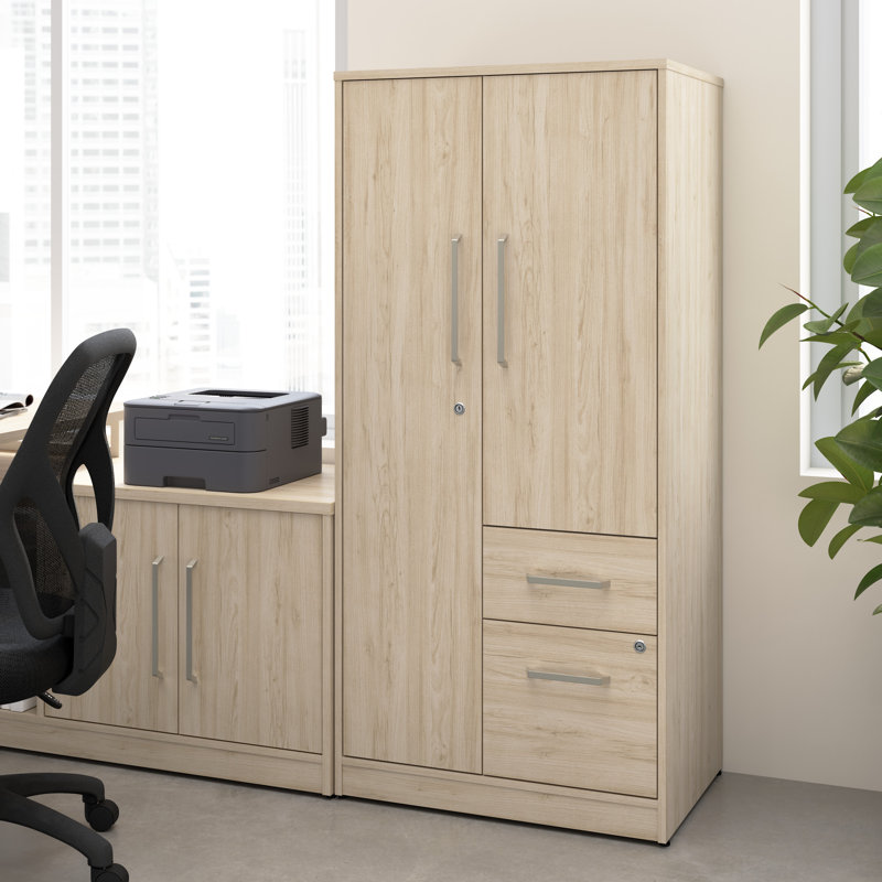 Armoire avec tiroirs Bush Business Furniture Vista, Orme naturel
