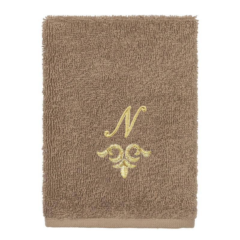 Linum Home Textiles 100% Turkish Cotton MONICA 2PC Embellished Washcloth Set, N