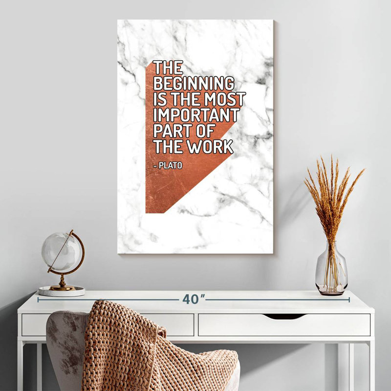 «Beautiful Beginnings», citation célèbre, H 30 po x l 20 po