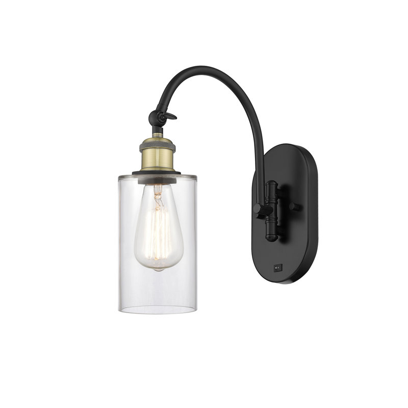 Bras pivotant en acier Ervine, Laiton antique noir, DEL